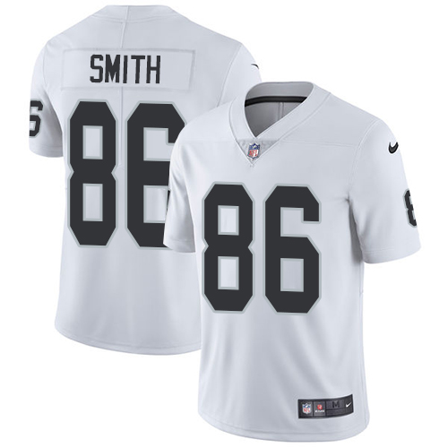 Nike Raiders #86 Lee Smith White Men's Stitched NFL Vapor Untouchable Limited Jersey - Click Image to Close